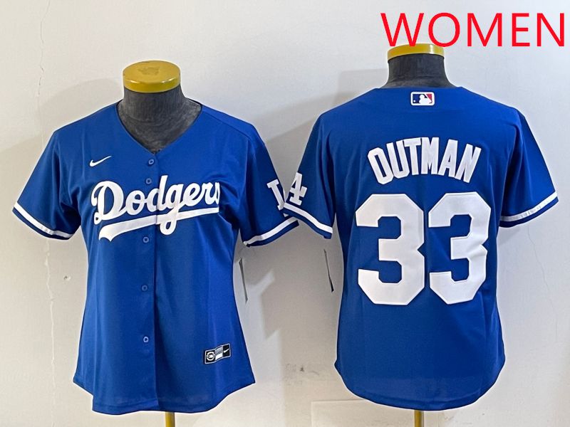 Women Los Angeles Dodgers #33 Outman Blue Game 2025 Nike MLB Jersey style 1